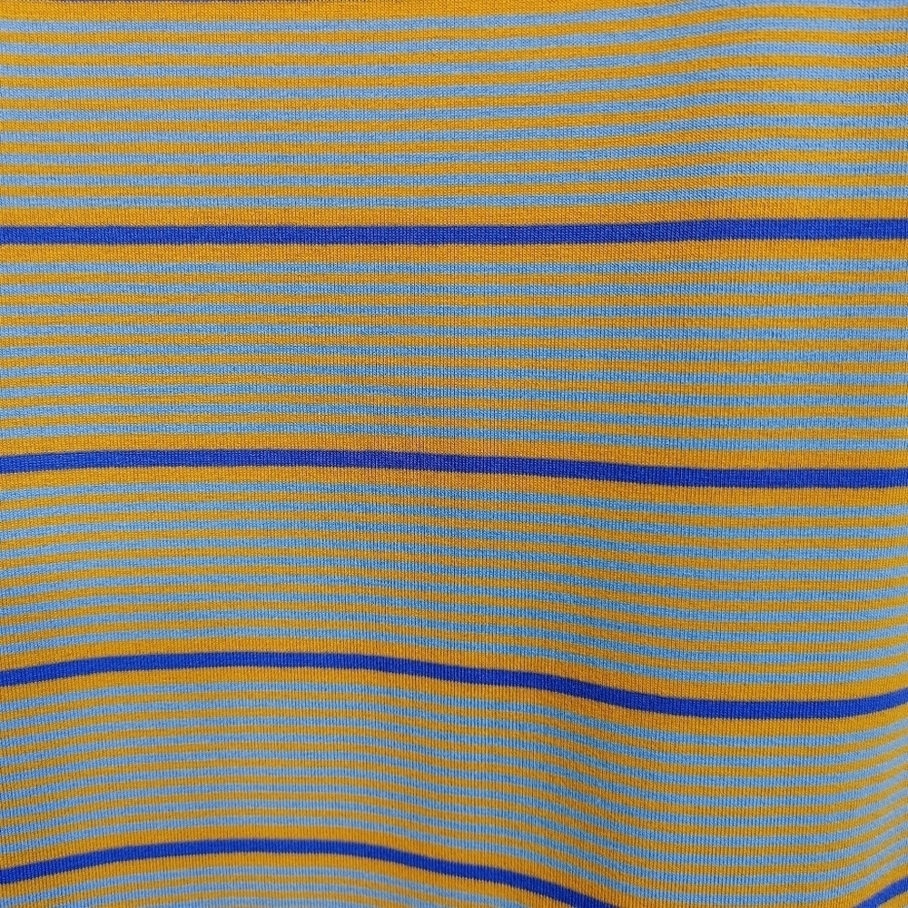 NWT LuLaRoe Maria Maxi Dress Small Blue Mustard Stripe High Low - Picture 4 of 10